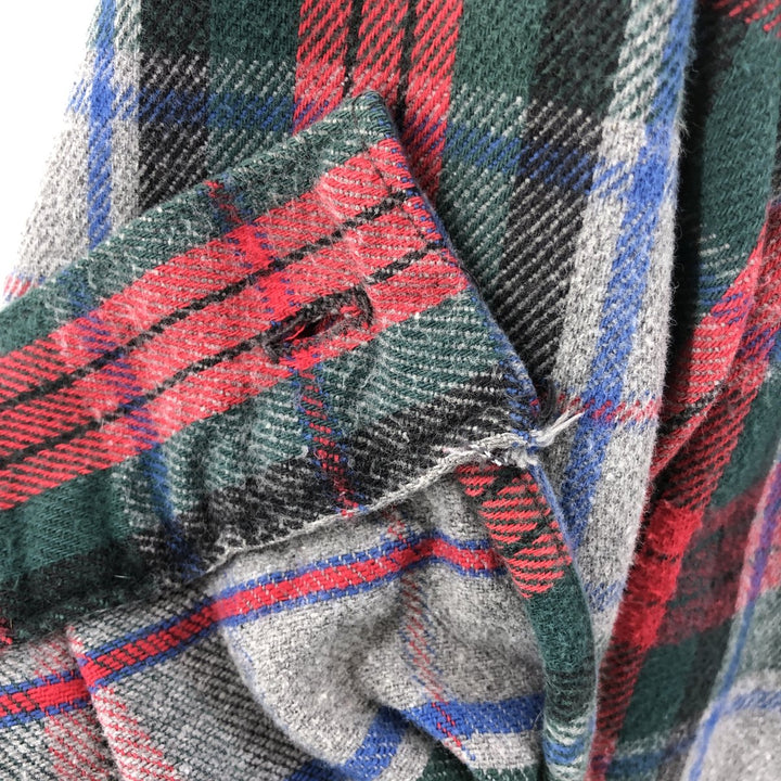 90'S Five Brother Long Sleeve Flannel Check Shirt Men's M Size Vintage unknown gray type Vintage Second Hand