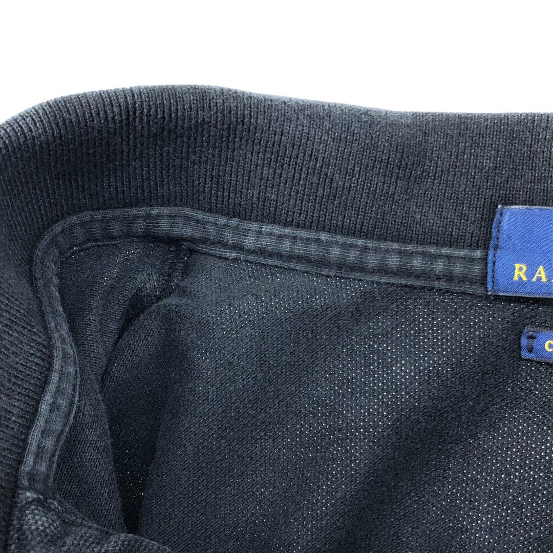 Ralph Lauren POLO RALPH LAUREN CUSTOM SLIM FIT short sleeve polo shirt men's XL equivalent cotton black type Vintage Second Hand