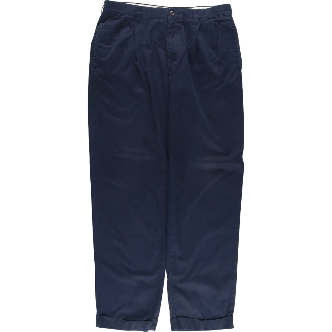 Ralph Lauren POLO by Ralph Lauren HAMMOND PANT, two-pleat chino pants, men's, w34 equivalent cotton navy blue type Vintage Second Hand