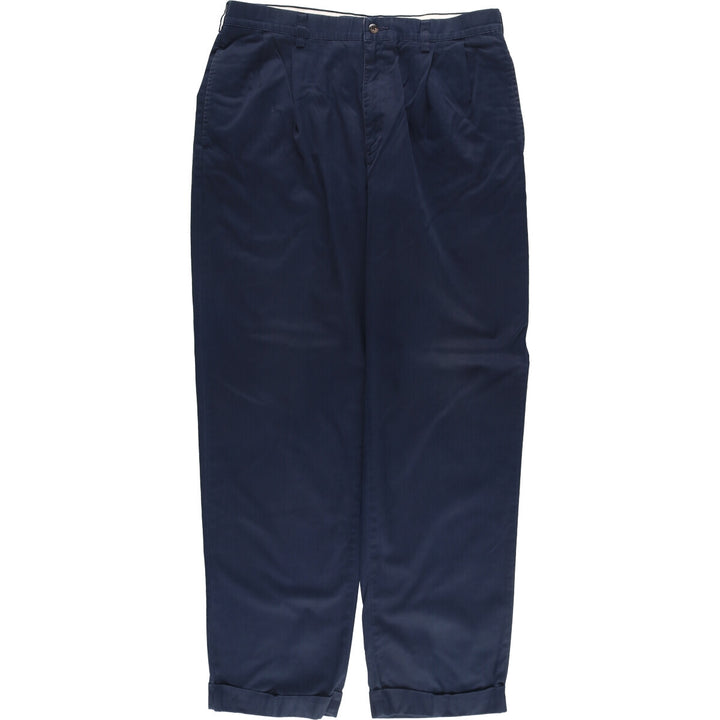 Ralph Lauren POLO by Ralph Lauren HAMMOND PANT, two-pleat chino pants, men's, w34 equivalent cotton navy blue type Vintage Second Hand