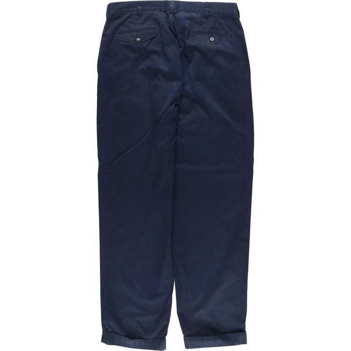 Ralph Lauren POLO by Ralph Lauren HAMMOND PANT, two-pleat chino pants, men's, w34 equivalent cotton navy blue type Vintage Second Hand