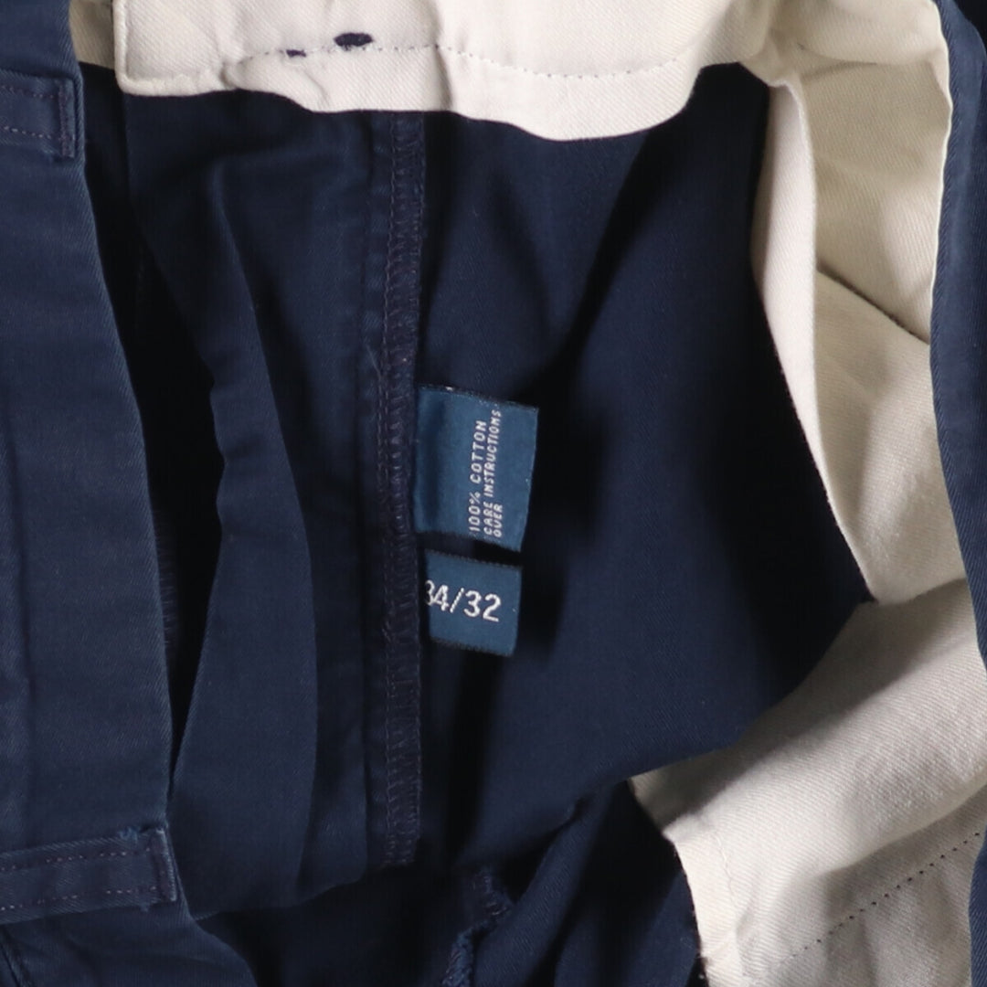 Ralph Lauren POLO by Ralph Lauren HAMMOND PANT, two-pleat chino pants, men's, w34 equivalent cotton navy blue type Vintage Second Hand