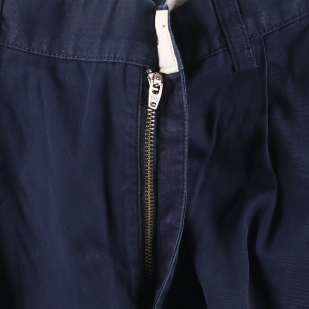Ralph Lauren POLO by Ralph Lauren HAMMOND PANT, two-pleat chino pants, men's, w34 equivalent cotton navy blue type Vintage Second Hand