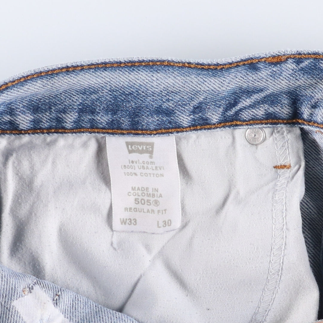 Levi's 505 REGULAR FIT tapered denim pants for men, size w33 cotton blue type Vintage Second Hand