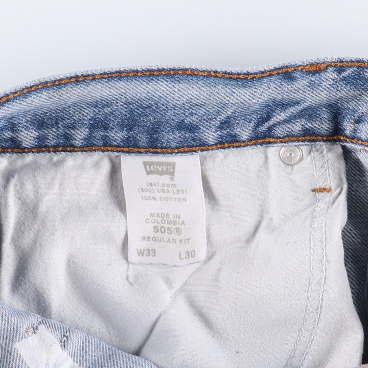 Levi's 505 REGULAR FIT tapered denim pants for men, size w33 cotton blue type Vintage Second Hand