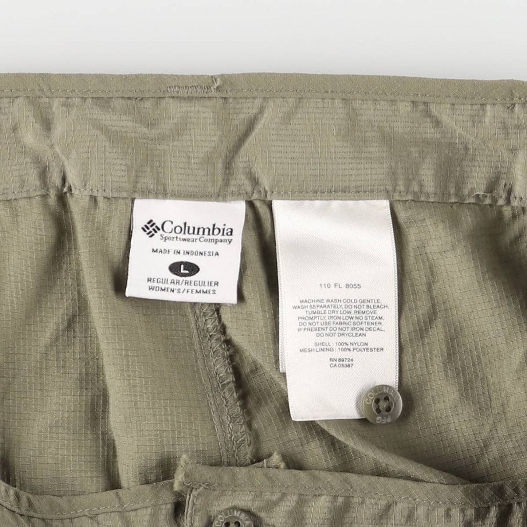 2000'S Columbia PFG 2-Way Climbing Pants, Women's Size L Nylon Khaki type Vintage Second Hand