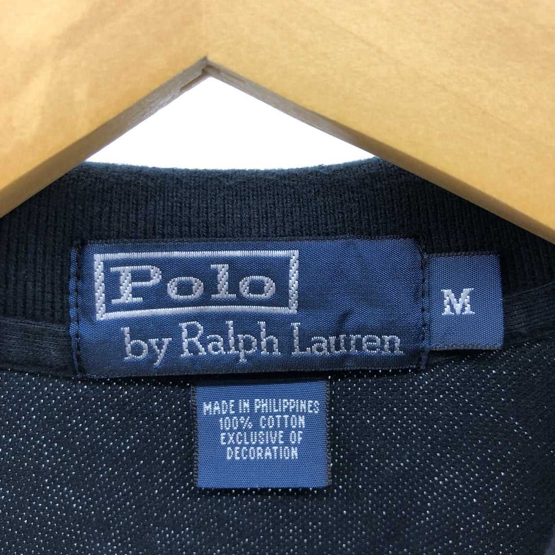Ralph Lauren POLO by Ralph Lauren short sleeve polo shirt, men's size M cotton black type Vintage Second Hand