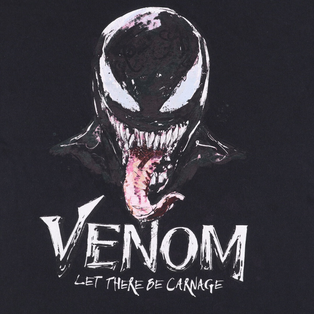 VENOM Venom character print T-shirt Men's L size cotton black type Vintage Second Hand