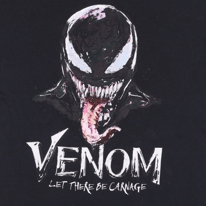 VENOM Venom character print T-shirt Men's L size cotton black type Vintage Second Hand