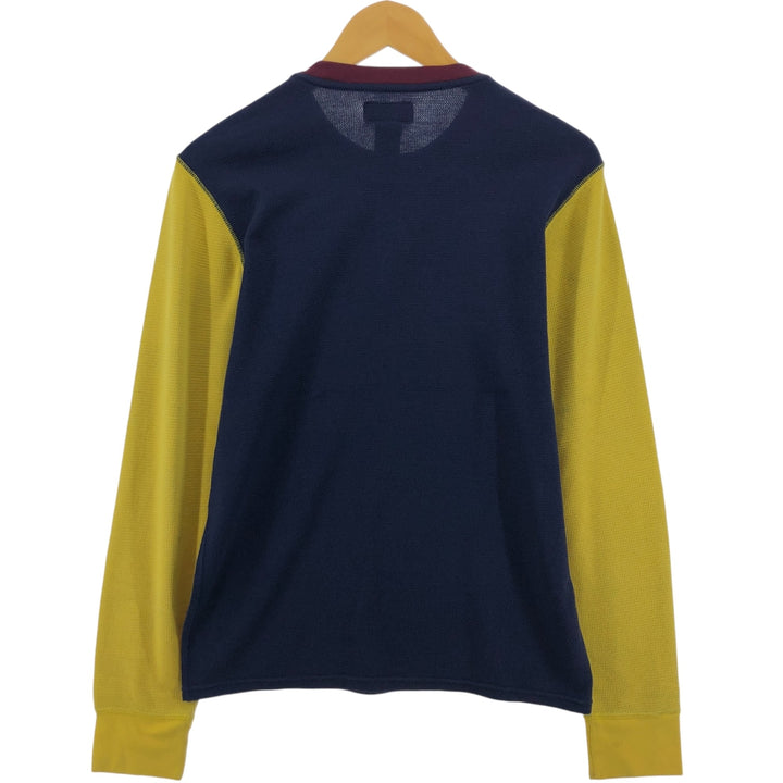 Ralph Lauren POLO RALPH LAUREN Thermal Long T-shirt Waffle Men's M size cotton navy blue type Vintage Second Hand