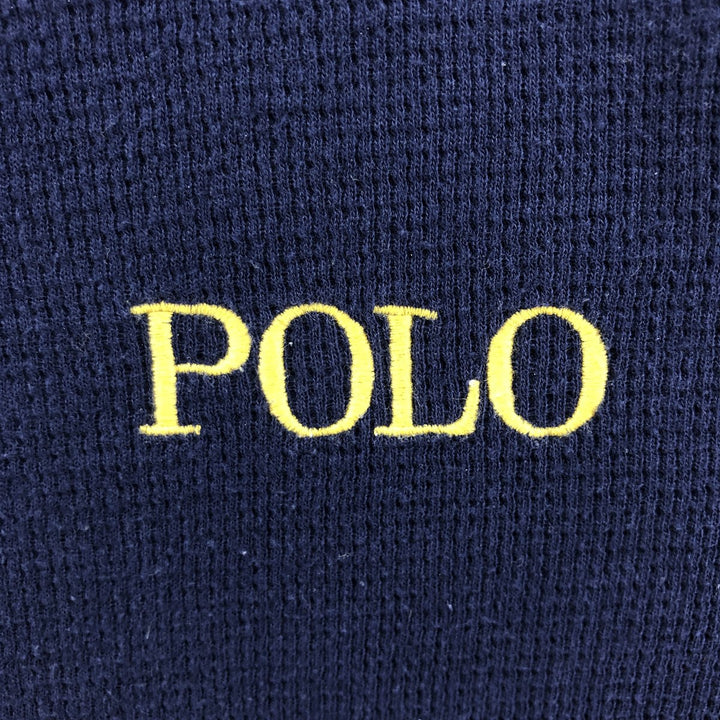 Ralph Lauren POLO RALPH LAUREN Thermal Long T-shirt Waffle Men's M size cotton navy blue type Vintage Second Hand
