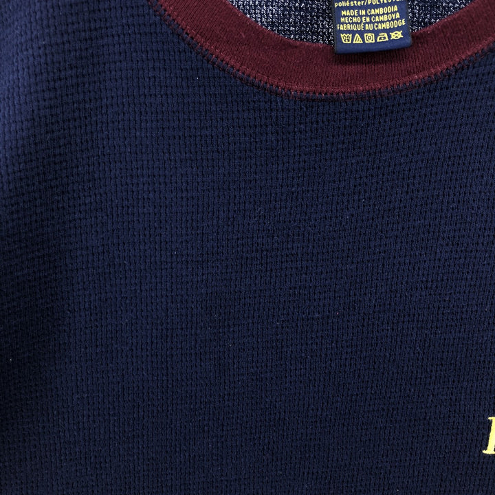 Ralph Lauren POLO RALPH LAUREN Thermal Long T-shirt Waffle Men's M size cotton navy blue type Vintage Second Hand