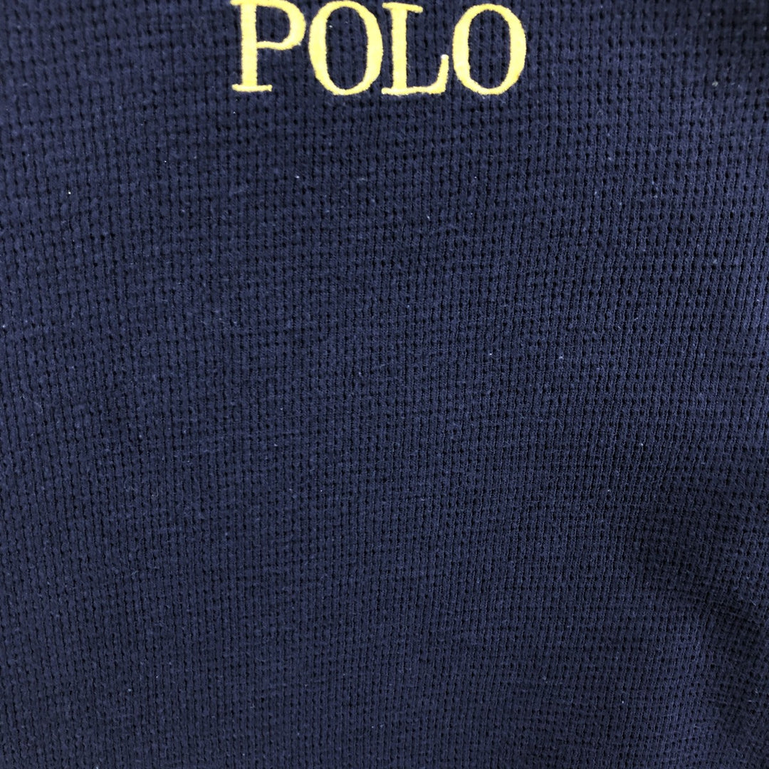 Ralph Lauren POLO RALPH LAUREN Thermal Long T-shirt Waffle Men's M size cotton navy blue type Vintage Second Hand