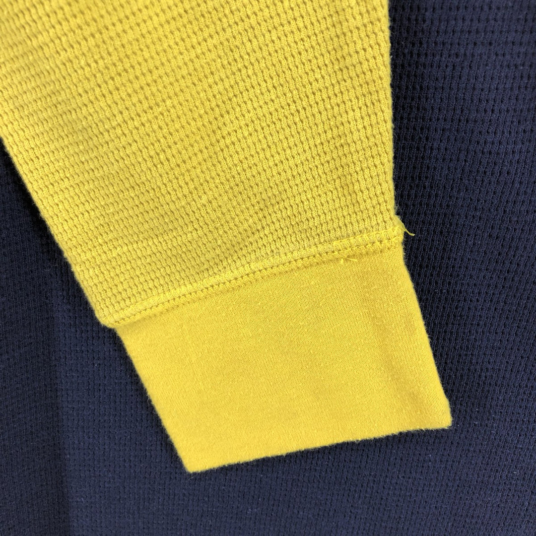 Ralph Lauren POLO RALPH LAUREN Thermal Long T-shirt Waffle Men's M size cotton navy blue type Vintage Second Hand