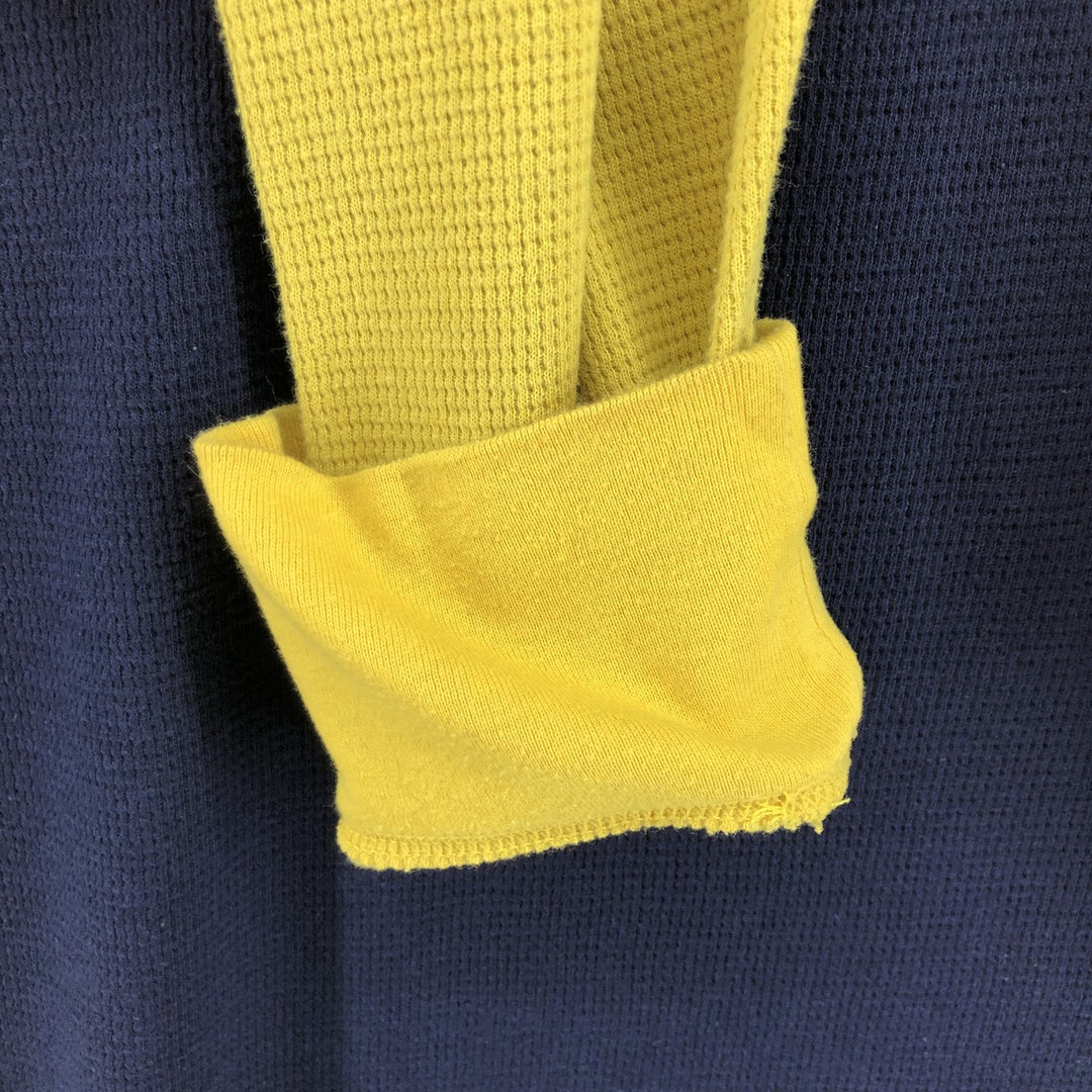 Ralph Lauren POLO RALPH LAUREN Thermal Long T-shirt Waffle Men's M size cotton navy blue type Vintage Second Hand