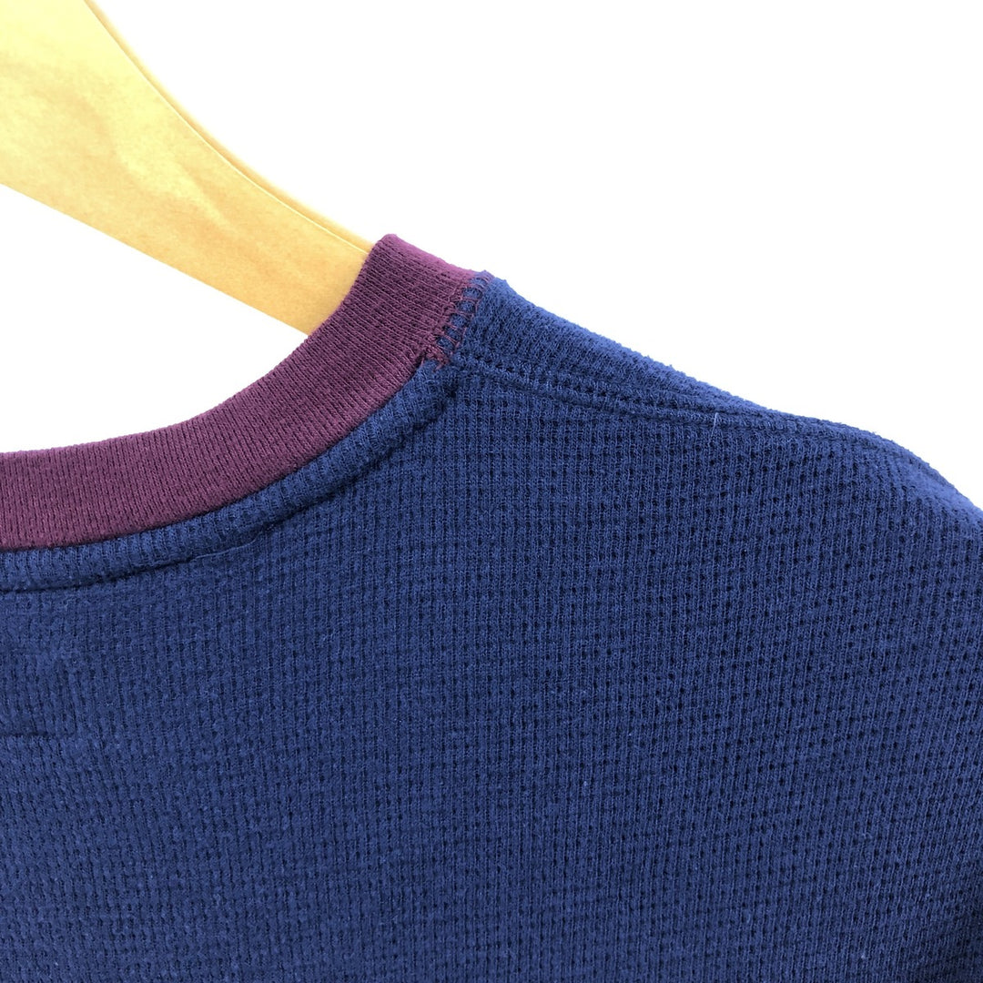Ralph Lauren POLO RALPH LAUREN Thermal Long T-shirt Waffle Men's M size cotton navy blue type Vintage Second Hand