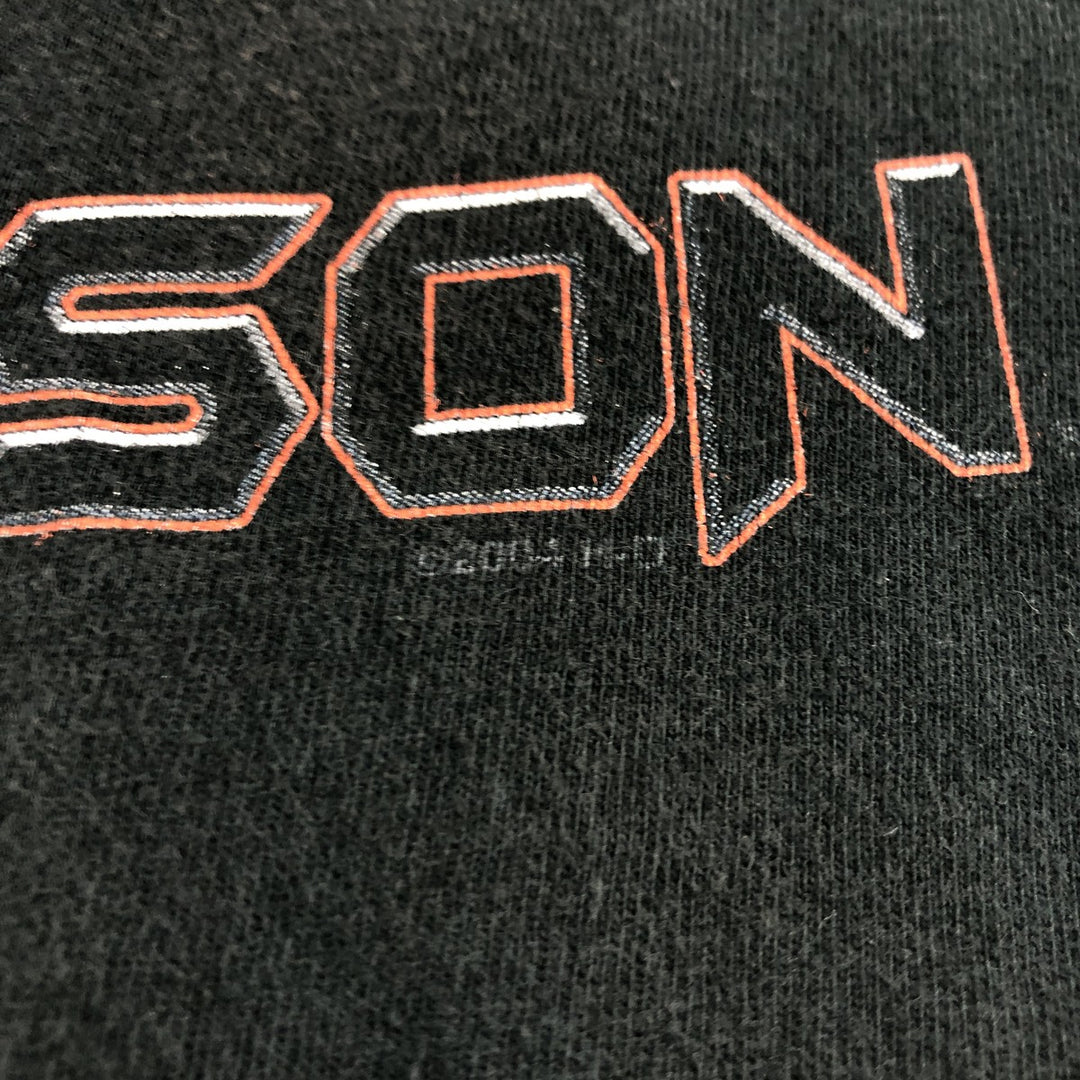 00'S Harley-Davidson Skull Pattern Motorcycle Bike T-shirt Made in USA Men's L size cotton black type Vintage Second Hand