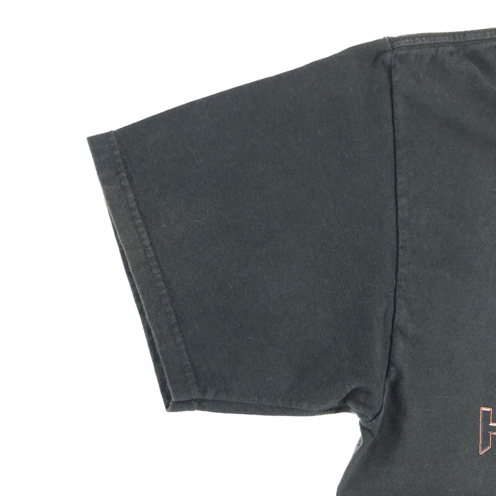 00'S Harley-Davidson Skull Pattern Motorcycle Bike T-shirt Made in USA Men's L size cotton black type Vintage Second Hand