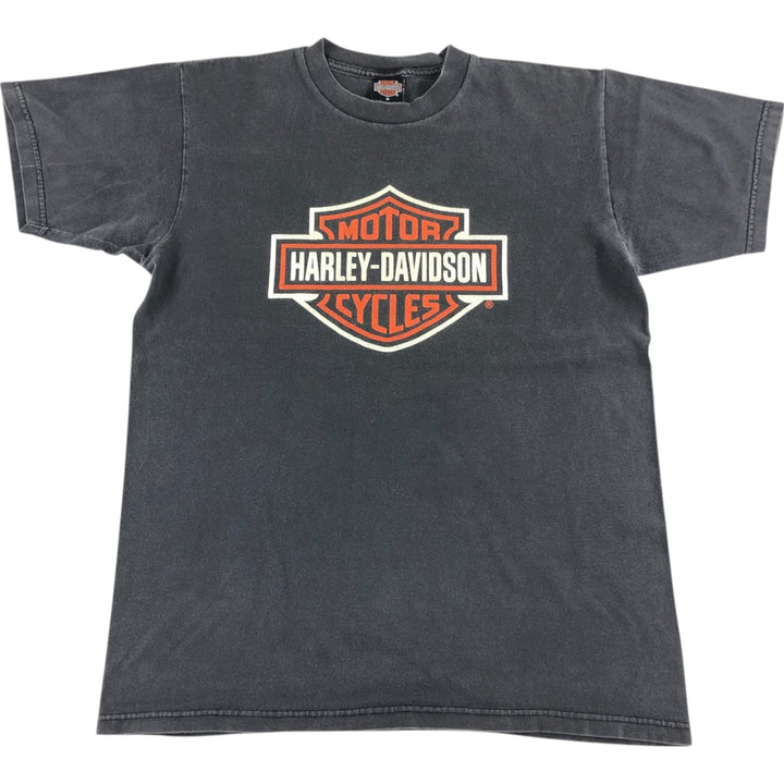 00'S Harley-Davidson Motorcycle Bike T-shirt Made in USA Men's M size cotton black type Vintage Second Hand