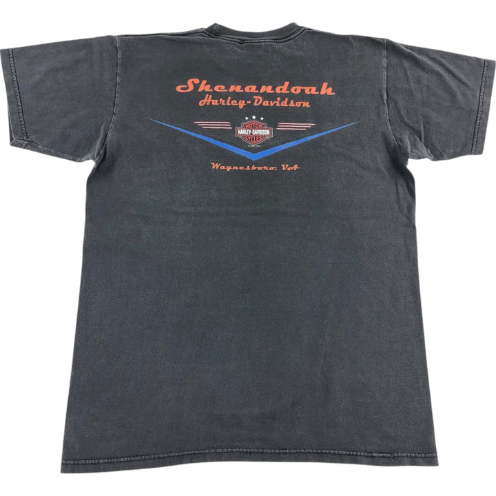 00'S Harley-Davidson Motorcycle Bike T-shirt Made in USA Men's M size cotton black type Vintage Second Hand