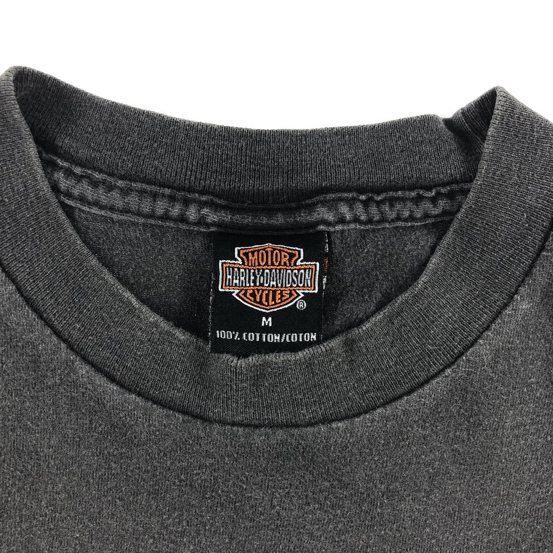 00'S Harley-Davidson Motorcycle Bike T-shirt Made in USA Men's M size cotton black type Vintage Second Hand