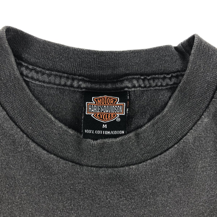 00'S Harley-Davidson Motorcycle Bike T-shirt Made in USA Men's M size cotton black type Vintage Second Hand