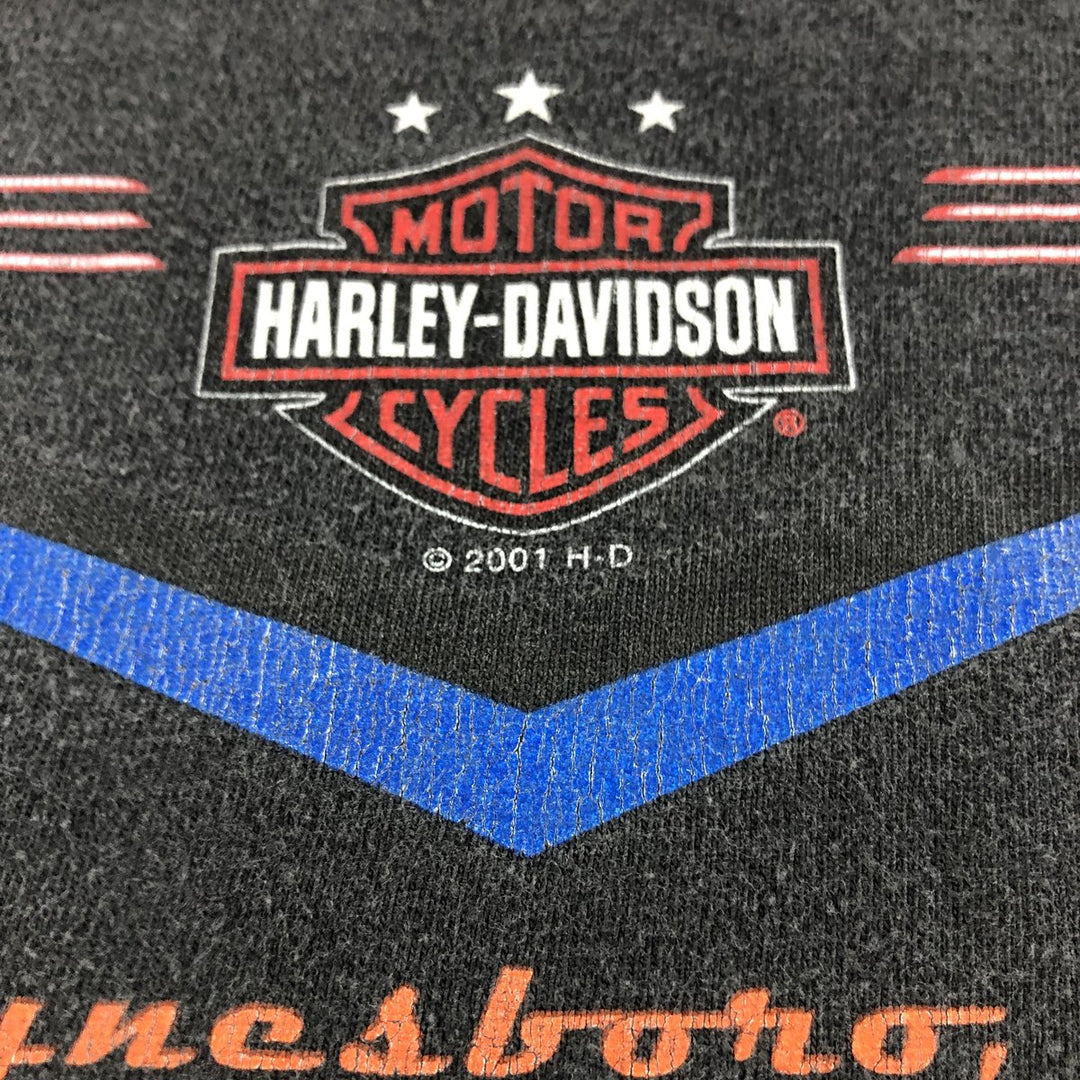 00'S Harley-Davidson Motorcycle Bike T-shirt Made in USA Men's M size cotton black type Vintage Second Hand