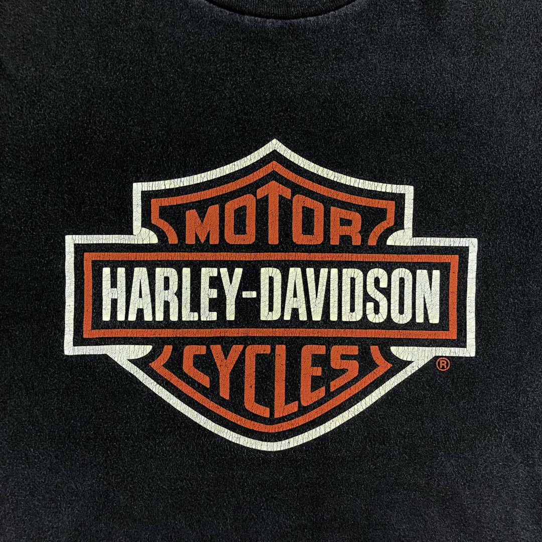 00'S Harley-Davidson Motorcycle Bike T-shirt Made in USA Men's M size cotton black type Vintage Second Hand
