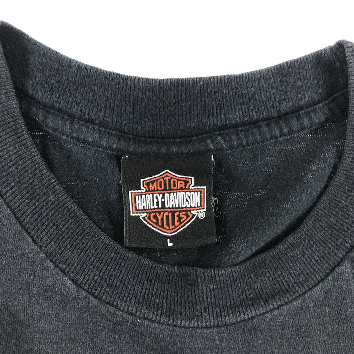 00'S Harley-Davidson Motorcycle Bike T-shirt Made in USA Men's M size unclear black type Vintage Second Hand