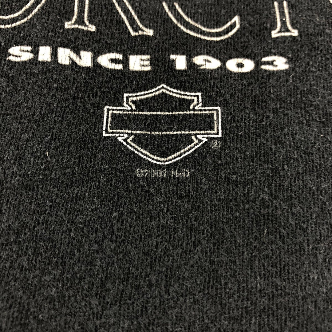 00'S Harley-Davidson Motorcycle Bike T-shirt Made in USA Men's M size unclear black type Vintage Second Hand