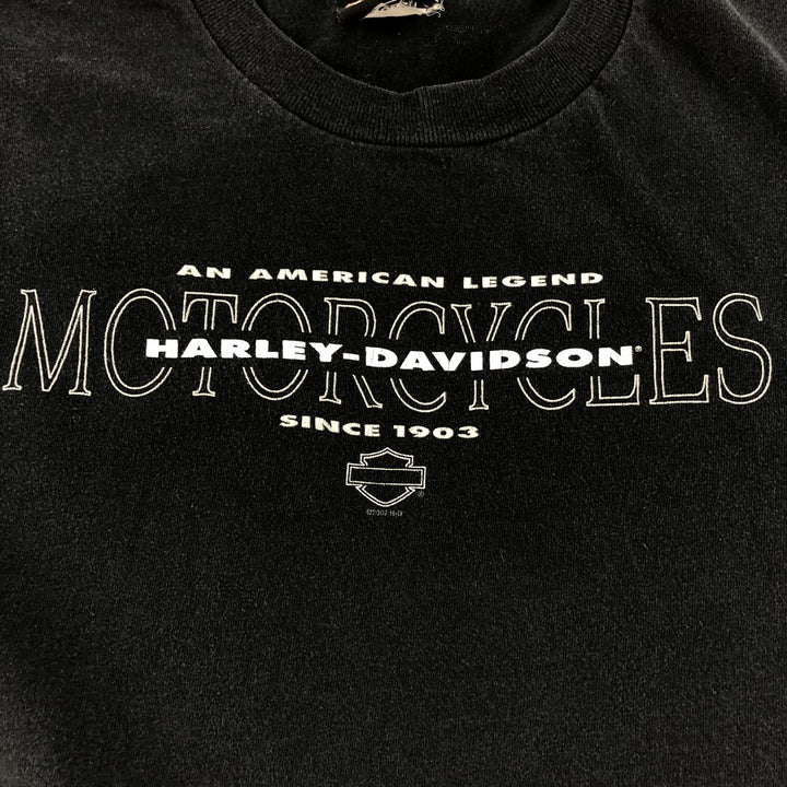 00'S Harley-Davidson Motorcycle Bike T-shirt Made in USA Men's M size unclear black type Vintage Second Hand
