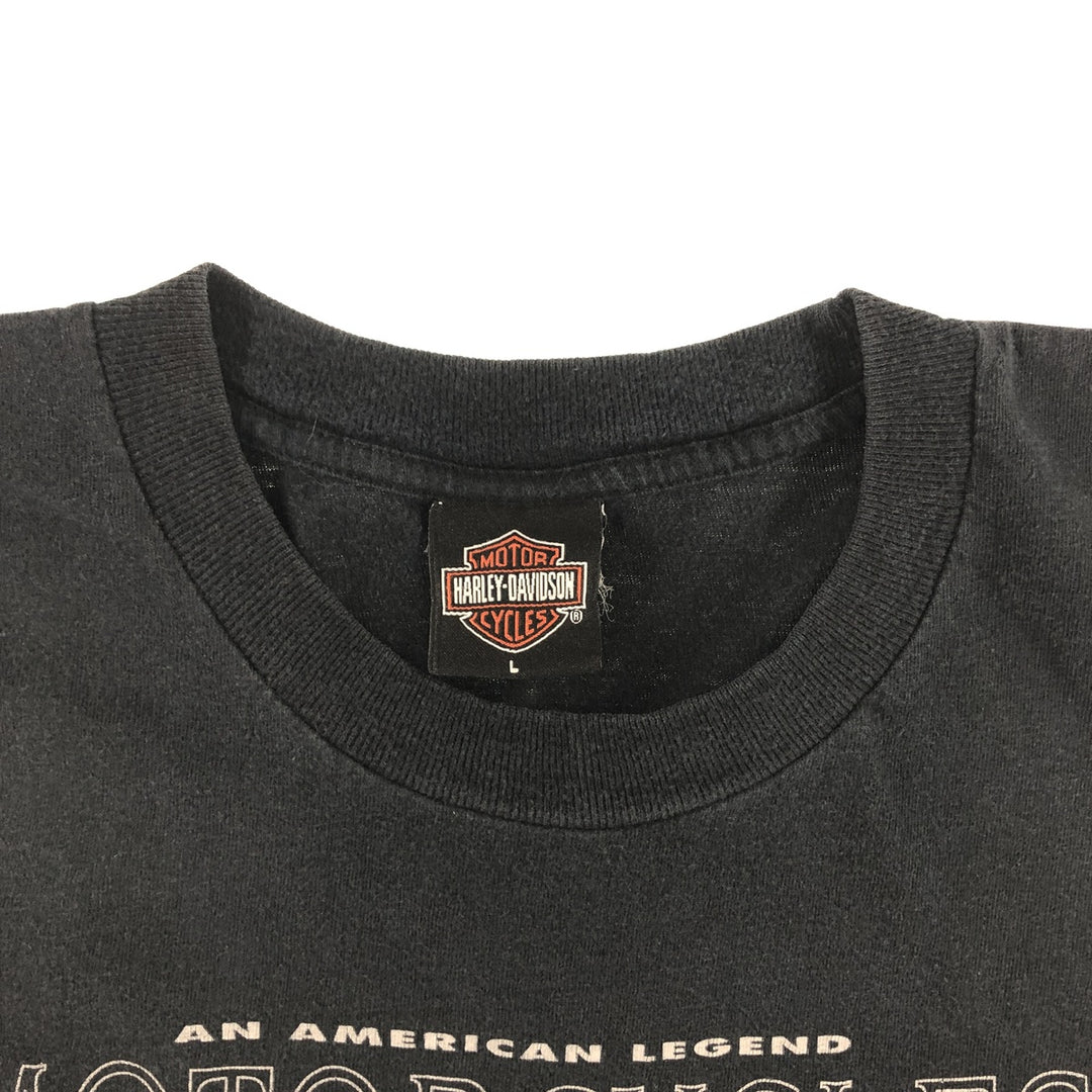00'S Harley-Davidson Motorcycle Bike T-shirt Made in USA Men's M size unclear black type Vintage Second Hand