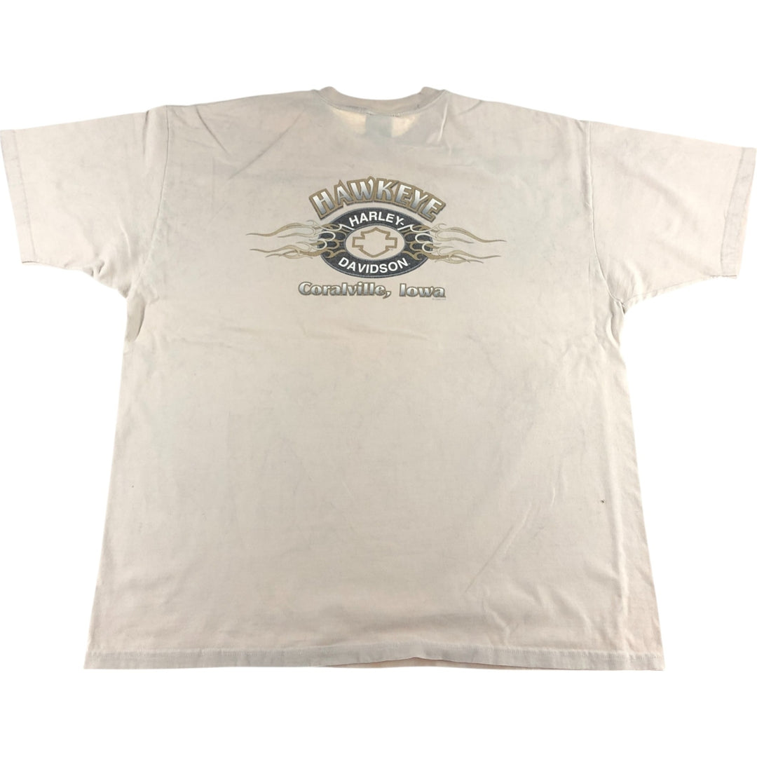 00'S Harley-Davidson Motorcycle Bike T-shirt Made in USA Men's XXL cotton unbleached Vintage Second Hand
