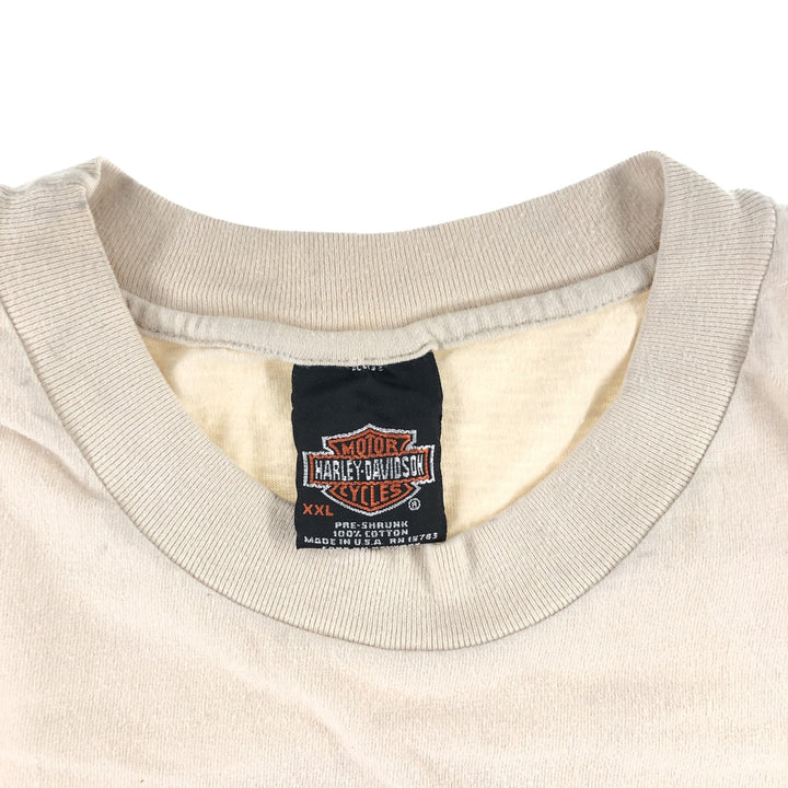 00'S Harley-Davidson Motorcycle Bike T-shirt Made in USA Men's XXL cotton unbleached Vintage Second Hand