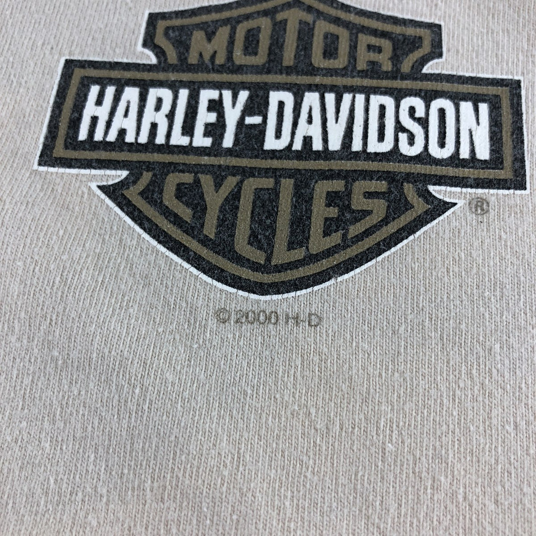 00'S Harley-Davidson Motorcycle Bike T-shirt Made in USA Men's XXL cotton unbleached Vintage Second Hand