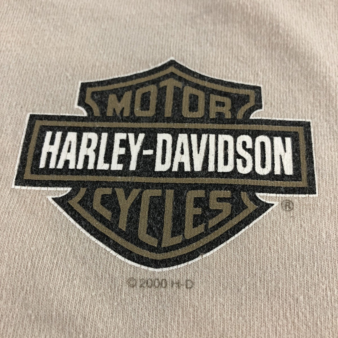 00'S Harley-Davidson Motorcycle Bike T-shirt Made in USA Men's XXL cotton unbleached Vintage Second Hand