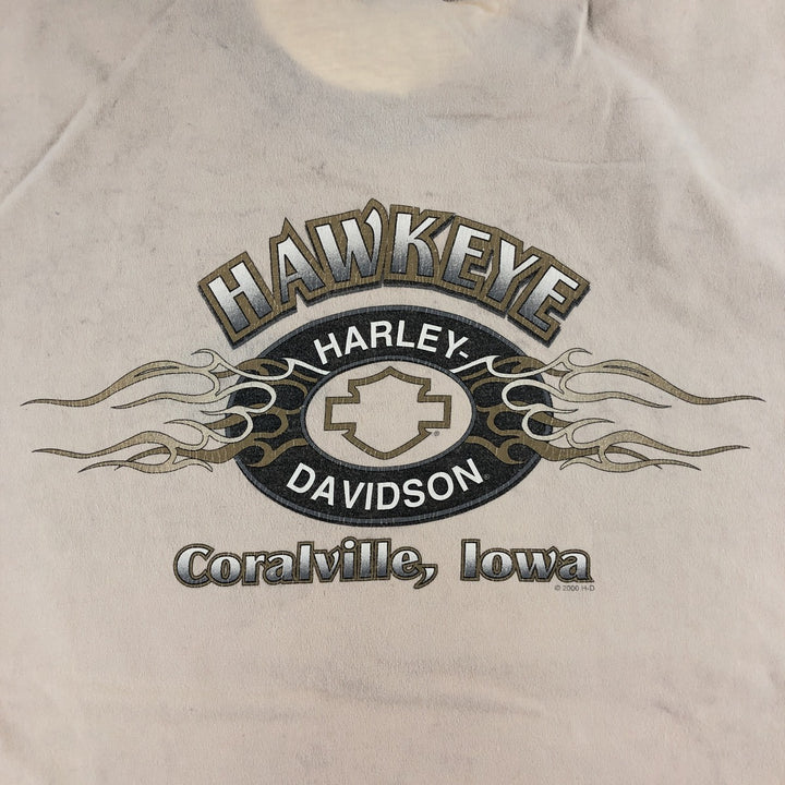 00'S Harley-Davidson Motorcycle Bike T-shirt Made in USA Men's XXL cotton unbleached Vintage Second Hand
