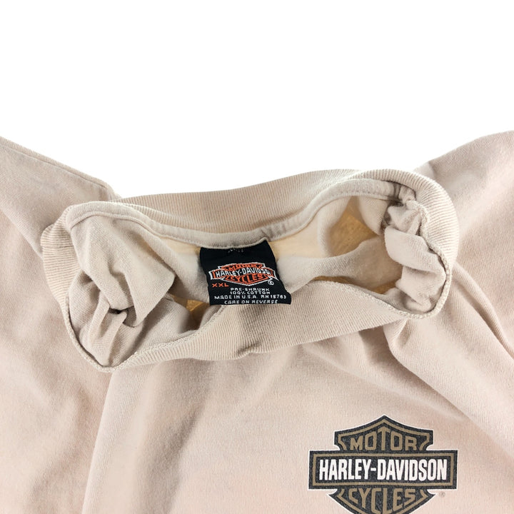 00'S Harley-Davidson Motorcycle Bike T-shirt Made in USA Men's XXL cotton unbleached Vintage Second Hand