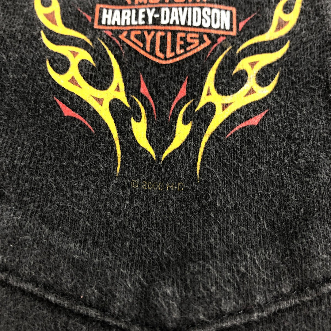 00'S Harley-Davidson Motorcycle Bike T-shirt Made in USA Men's XL cotton black type Vintage Second Hand