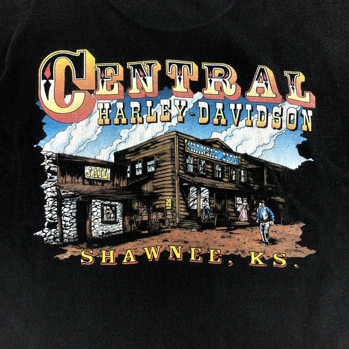 00'S Harley-Davidson Motorcycle Bike T-shirt Made in USA Men's XL cotton black type Vintage Second Hand