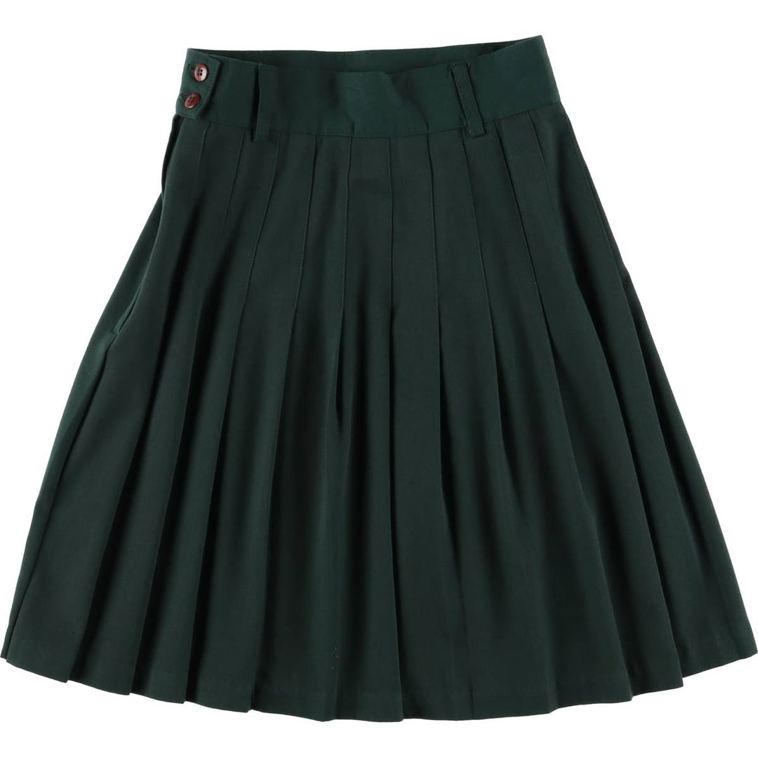 STRING BEAN Half-length Pleated Skirt Made in USA Women's M Vintage polyester Green type dark green Vintage Second Hand