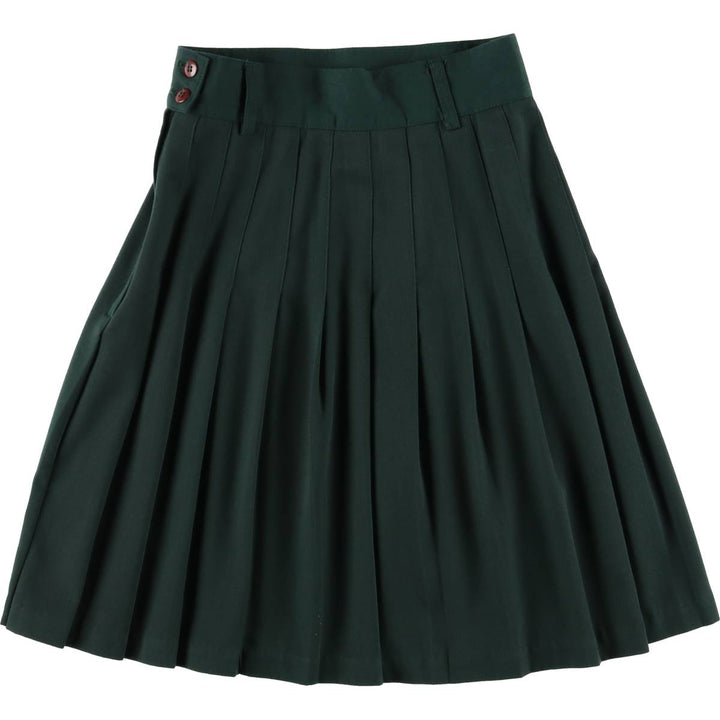 STRING BEAN Half-length Pleated Skirt Made in USA Women's M Vintage polyester Green type dark green Vintage Second Hand