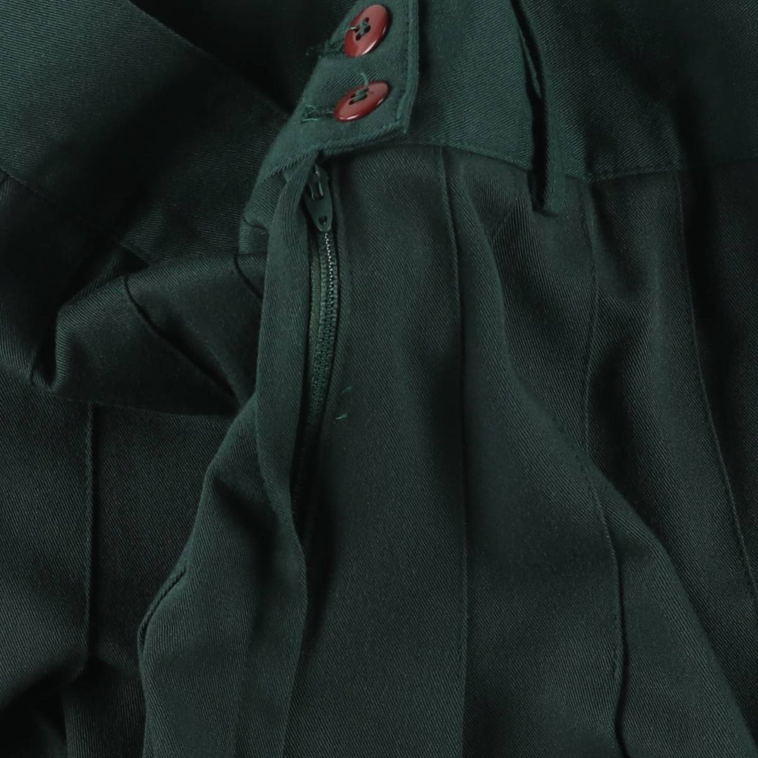 STRING BEAN Half-length Pleated Skirt Made in USA Women's M Vintage polyester Green type dark green Vintage Second Hand