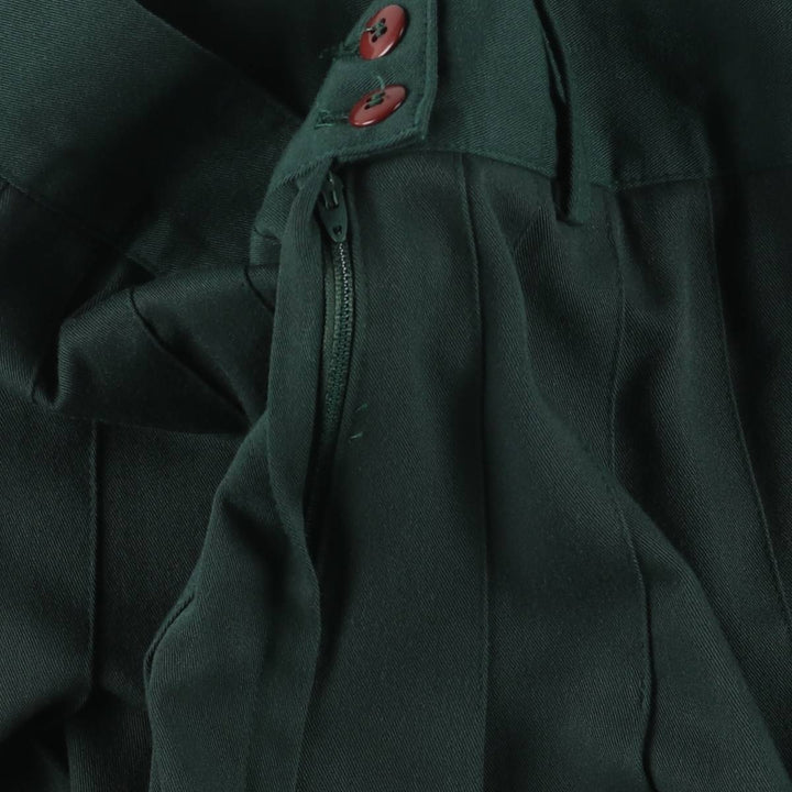 STRING BEAN Half-length Pleated Skirt Made in USA Women's M Vintage polyester Green type dark green Vintage Second Hand