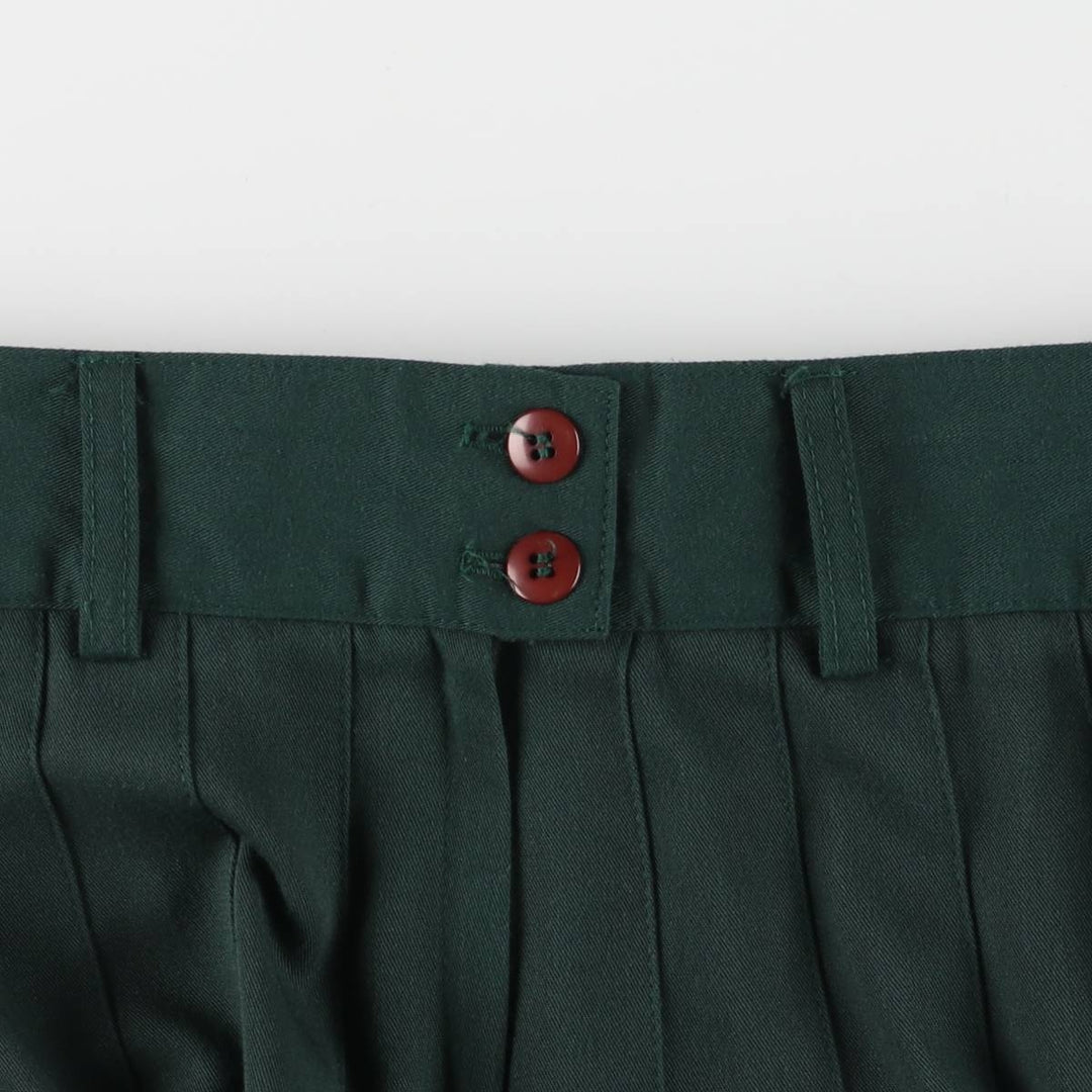 STRING BEAN Half-length Pleated Skirt Made in USA Women's M Vintage polyester Green type dark green Vintage Second Hand