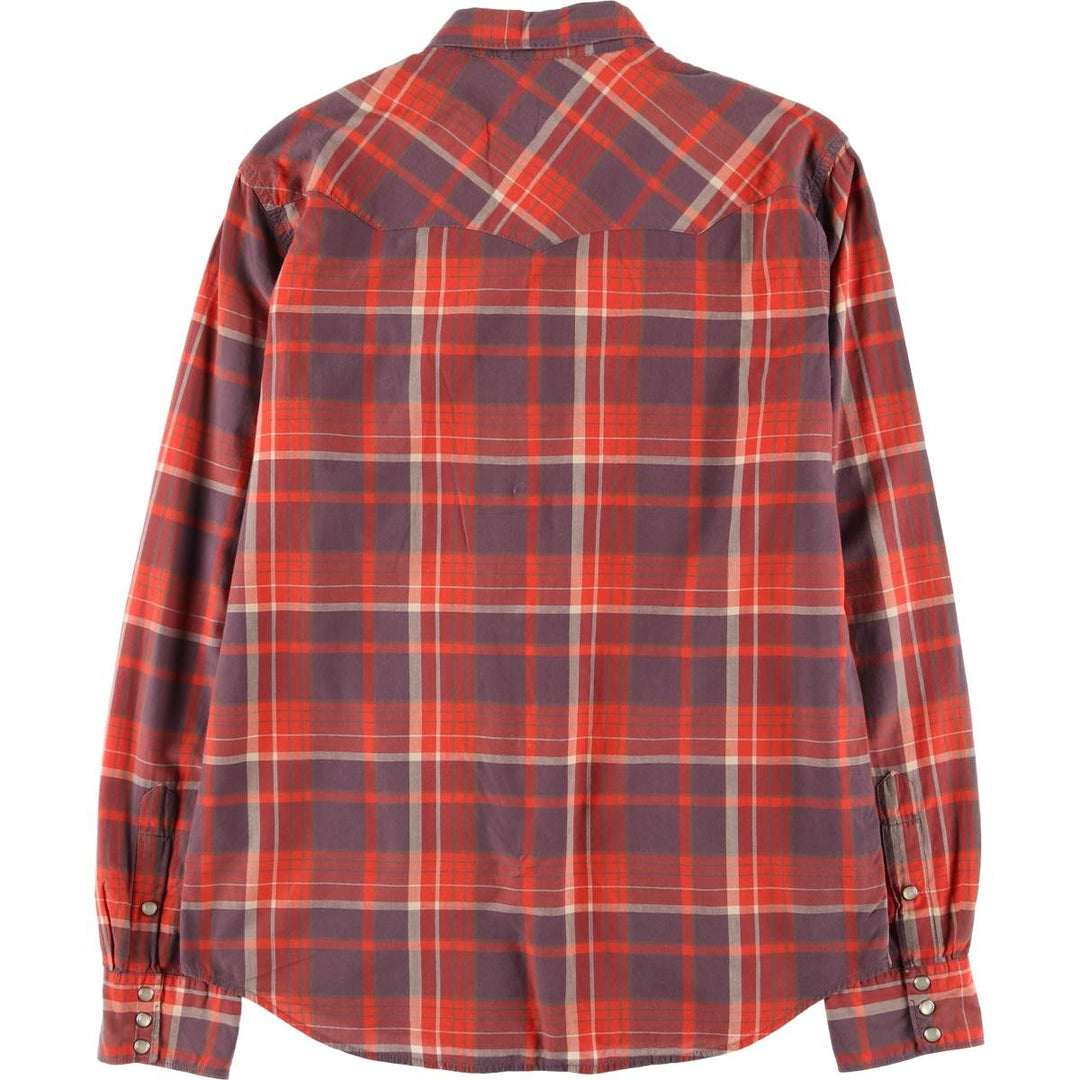 Ralph Lauren DENIM and SUPPLY Denim and Supply Check Pattern Long Sleeve Western Shirt Men's M cotton red type Vintage Second Hand