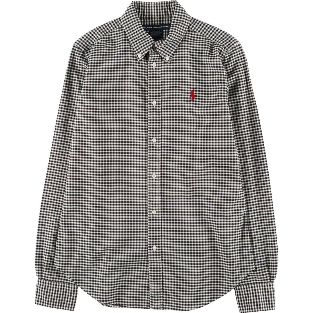 Ralph Lauren RALPH LAUREN SPORT Gingham Check Long Sleeve Button Down Check Shirt Women's M cotton black type Vintage Second Hand