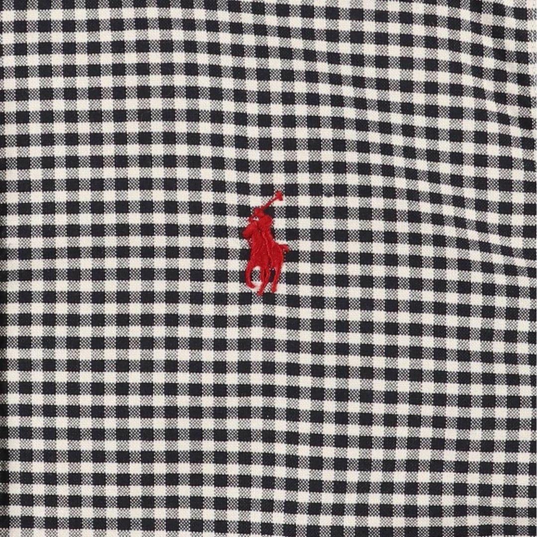 Ralph Lauren RALPH LAUREN SPORT Gingham Check Long Sleeve Button Down Check Shirt Women's M cotton black type Vintage Second Hand