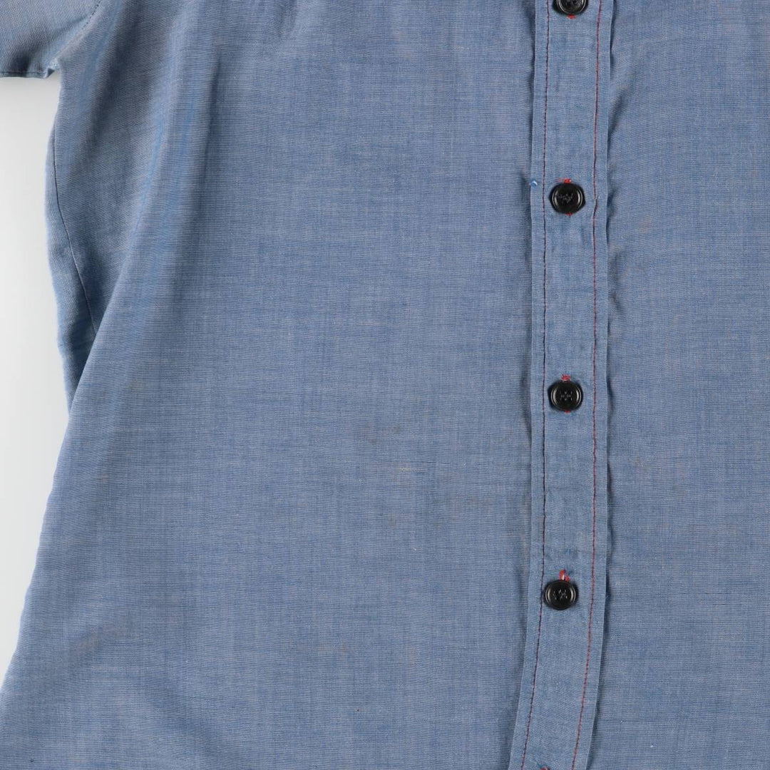 Vintage 70's DALE Western shirt, made in Canada, size L for women polyester blue type Vintage Second Hand