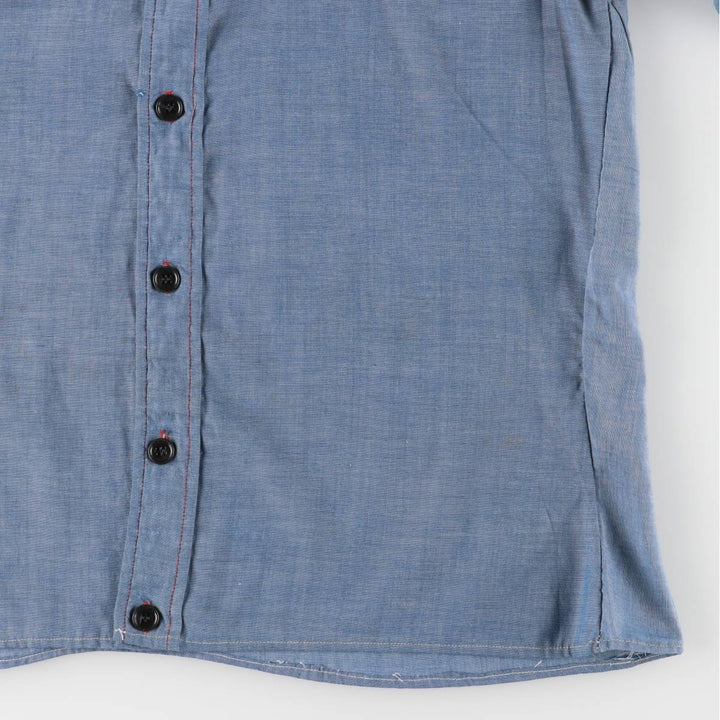 Vintage 70's DALE Western shirt, made in Canada, size L for women polyester blue type Vintage Second Hand